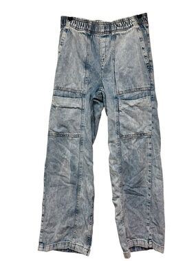 GAP Light Wash High Rise Wide Leg Denim Pull-on Pants